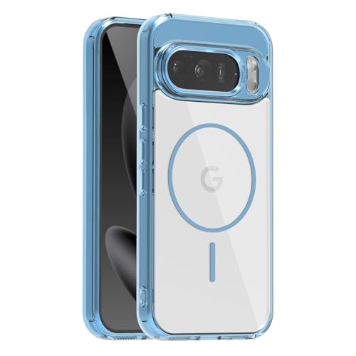 Lunivop Compatible with Google Pixel 10 Pro Case/Pixel 10 Case 6.3 '' Clear [Compatible with Magsafe Wireless Charging ] Magnetic Yellowing Resistant for Pixel 10/10 Pro Rugged Cases Light Blue