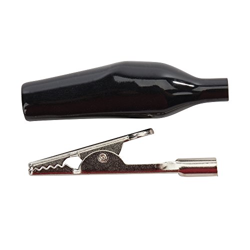 Pince test crocodile isolée noire de 5,1 cm anti court-circuit