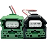 AUOSTMO 2PCS Black Copper Connector Harness Plug - Compatible with Camshaft and Crankshaft Position Sensors for Nissan and Infiniti 23731-6J906