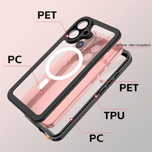 Coque étanche pour iPhone 16 protégeant des chutes et de l'eau IP68