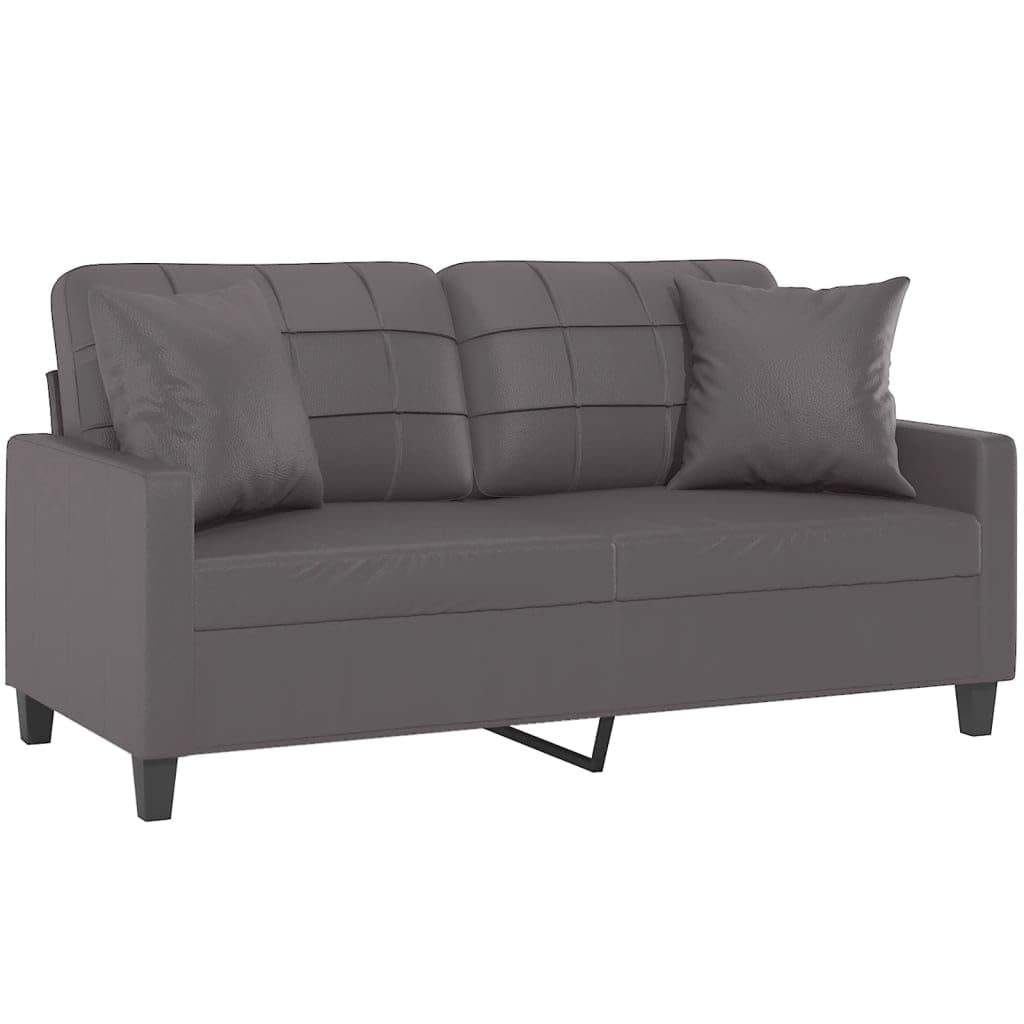Homgoday Divano a 2 Posti Con Cuscino Decorativo, Relax, per Ospiti, Imbottito, Moderno - per Soggiorno, Camera da Letto, Ufficio, Appartamento - Grigio, 140 cm