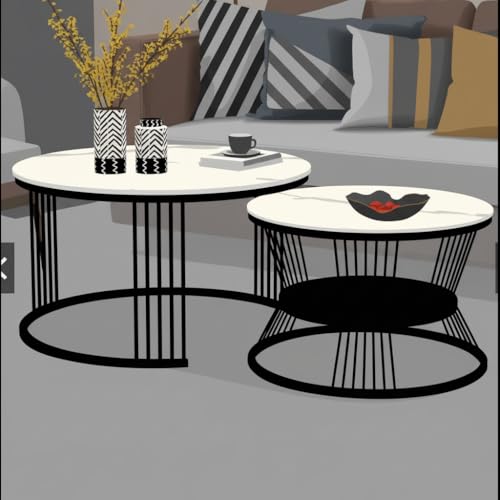 Image of Nesting Table Set of 2 for Living Room, Room Decoration Item for Bedroom