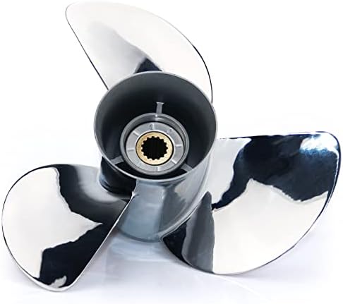 Boat Propeller fit Yamaha 115p 60 75 90 100 115 130 HP Outboard Engines, Stainless Steel 15 Spline Tooth Prop, RH, OEM