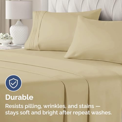 King Pillow Cases Set of 2 - Ultra Soft Cozy Pillowcase Covers - Beige by CGK Unlimited - Image 4