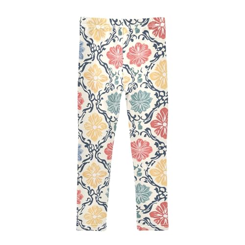 KLL Seamless Asian Traditional Patterns Toddler Girls Active Leggings Stretchy High Waisted Sweatpants Running2