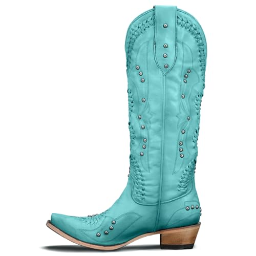 Yolkomo Cowboy Boots for Women Knee High Western Cowgirl Boots2