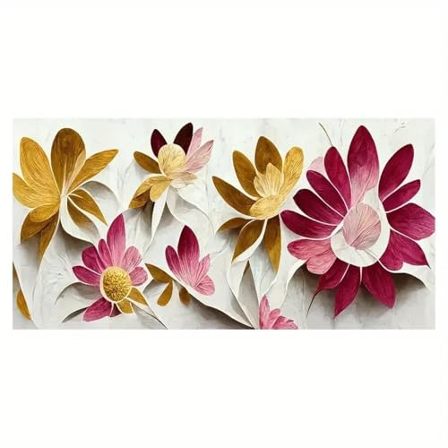 Décoration murale moderne avec tableau de fleurs transversale - 5