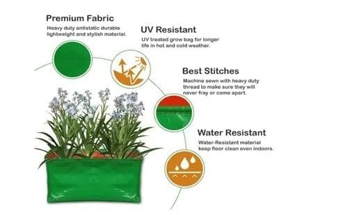 Image of IAgriFarm HDPE UV Treated Grow Bag, 48 inchX12 inchX12 inch 250 GSM - Pack of 5