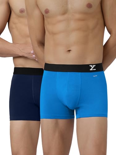 Image of XYXX Men's Aero Super Combed Cotton Regular Fit Solid Antimicrobial Trunks with No Marks Waistband (Pack of 2)