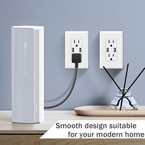 Micmi Usb Wall Outlet, Dual High Speed Charger Receptacle 15 Amp, Smart 4.8A Fast Charging Capability, Tamper Resistant Outlet Wall Plate Included Ul Listed White C48 (4.8A Usb Outlet 4Pack) #TOP5