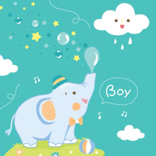 Baby Shower Memory Book - Grey Elephant Boy