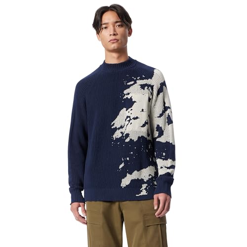 Men's Refractor Crew Neck Mix Knit Stitch Sweater Pullover Standard