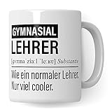 Gymnasiallehrer Tasse, Geschenk für Gymnasium Lehrer, Kaffeetasse Geschenkidee Lehrer lustig, Kaffeebecher Lehramt Schule Unterricht Witz