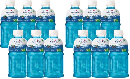 Image of Mogu Mogu Blackcurrant Juice with Nata de Coco Jelly 320ml (Pack of 12) | Refreshing Tropical Thai-Made Sip & Chew Beverage