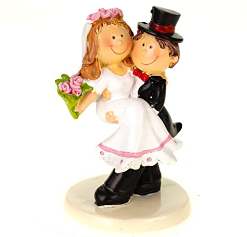 Decorative Wedding Bride and Groom Figurines Man Carries The Woman 10 cm, Multicolour