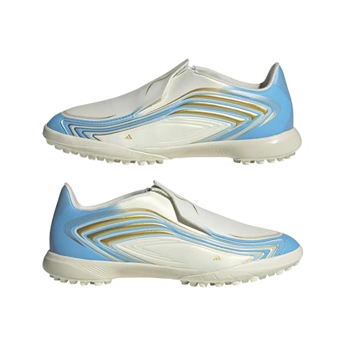 adidas Unisex-Kids F50 Messi League Laceless Turf, IvorySemiBlueBurstIceyBlue, 3 - image 9