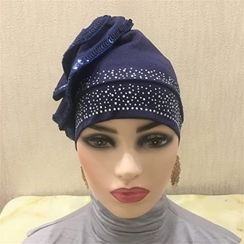 Women Muslim Hijab Floral Lace Head Scarf Islamic Arab Scarf Shawls Head Wrap with Flowers3