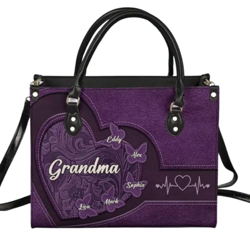 Bolso de cuero personalizado para abuela miniatura 1