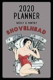  2020 Planner, Weekly and Monthly: Jan 1, 2020 to Dec 31, 2020: Weekly & Monthly View Planner, Organizer & Diary: Retro Hd Shovel Red Dress Pinup Retro