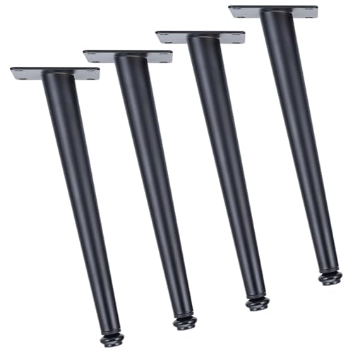 Genérico Pies para Muebles Patas de Repuesto Negras Ajustables Cónicas de Acero Laminado En Frío con Pintura En Aerosol para Sofá (Paquete de 4) Altura: 10,5-72,5 cm Patas de Gabinete: 72,5 cm/28,5'