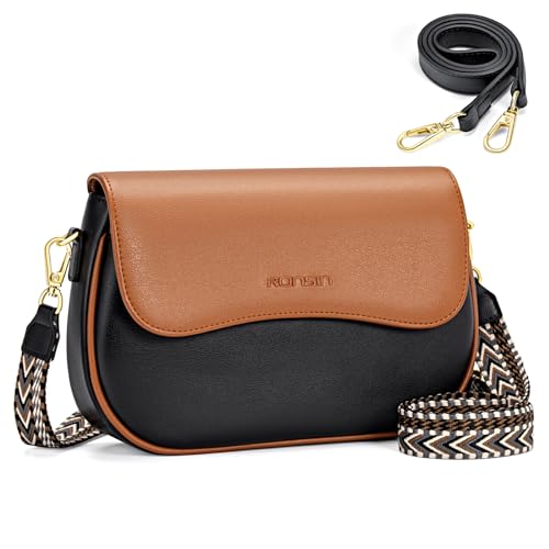 RONSIN Saddle Bag Vegan Leathe Wallets Purse Crossbody Bag for Women