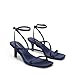 DREAM PAIRS Women's Low Kitten Heels Strappy Open Square Toe Ankle Strap Sexy Fashion Comfort Dress Shoes Party Heeled Sandals,Size 7.5,Navy,DWUMHS2561