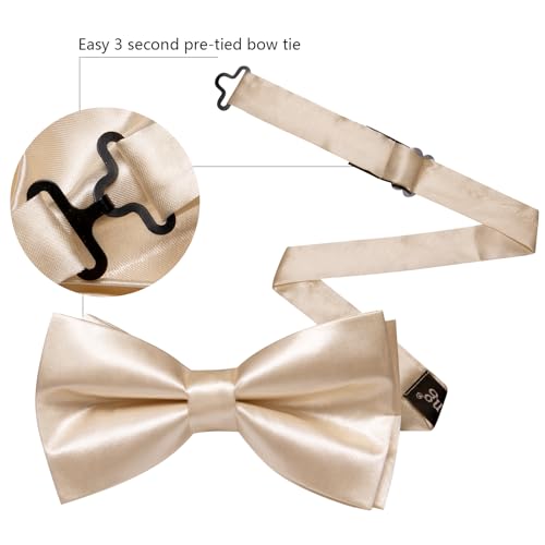 Image of Barry.Wang Mens Suit Vest Bow Tie Set 4PCS Formal V-neck Slim Fit Casual Solid Color Waistcoat Wedding Party Tuxedo