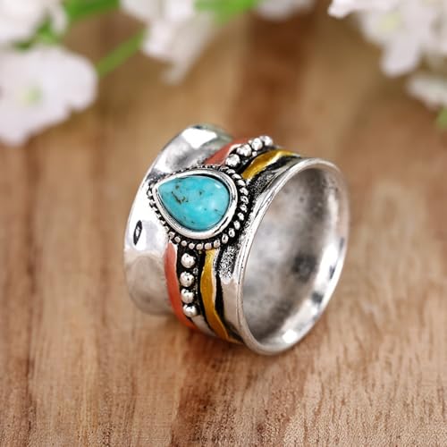 White Gold Plated Inlay Cubic Zirconia Boho Chic Wide Statement Ring Personalized Accessory Ideal for Women's Daily Casual Wear Party Holiday Anniversary Love Jewelry Gift3