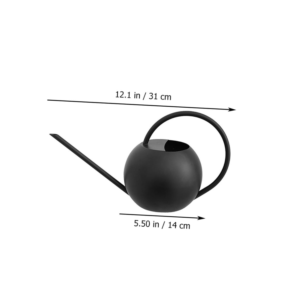 Edelstahl Gießkanne 1000 Ml mit Langem Ausguss Matte Schwarze Gartengießkanne Präzises Spritzfreies Gießen Großer Einfüllöffnung für Garten und Zimmerpflanzen