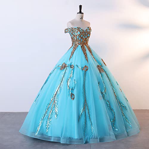 Image of Women's Beading Sweetheart Ball Gown Tulle Layed Long Quinceanera Dress