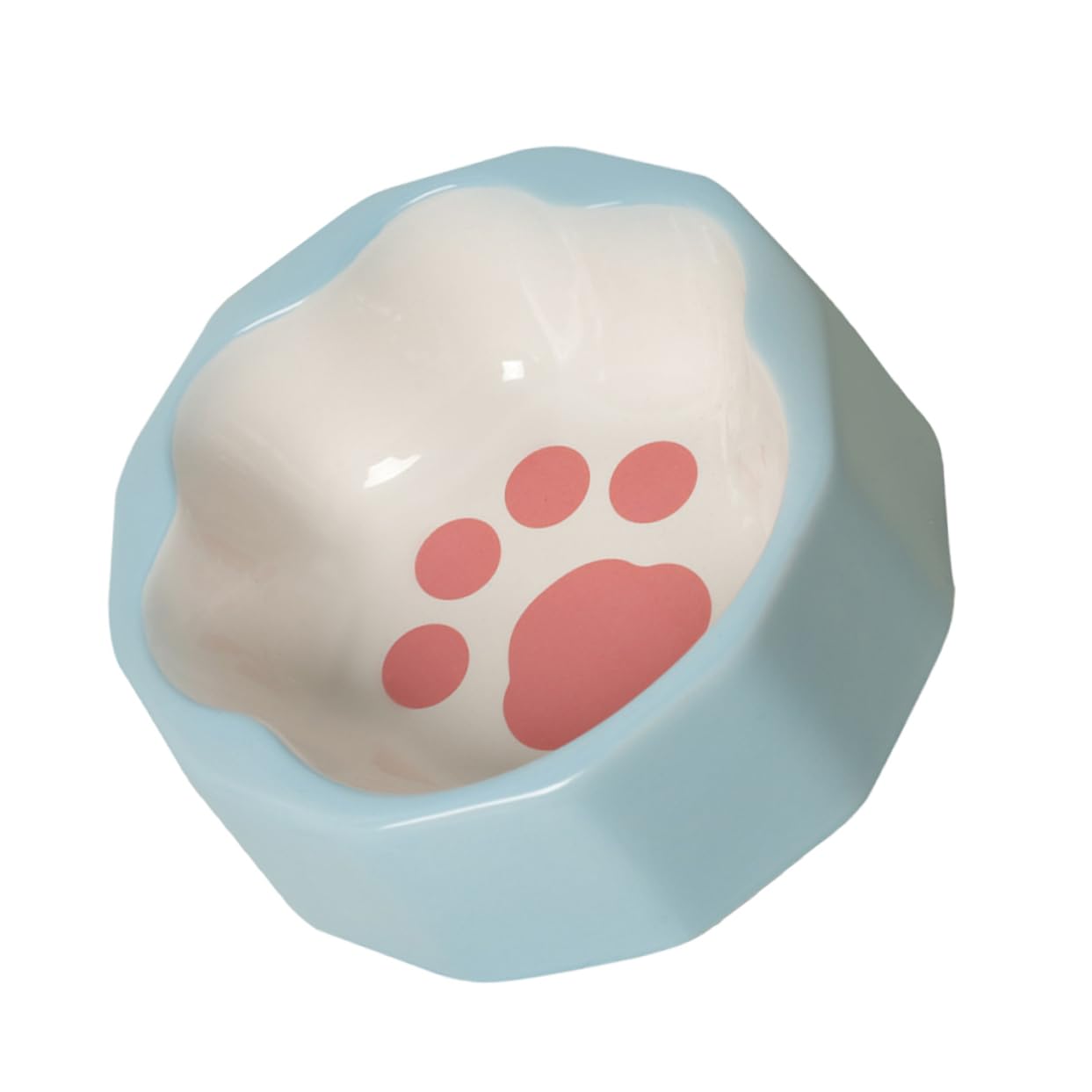 GRIRIW Tilted Ceramic Pet Bowl Slanted Cat Dish with Sturdy Base Elegant Design for Easy Cleaning for Cats and Dogs Pet Feeding