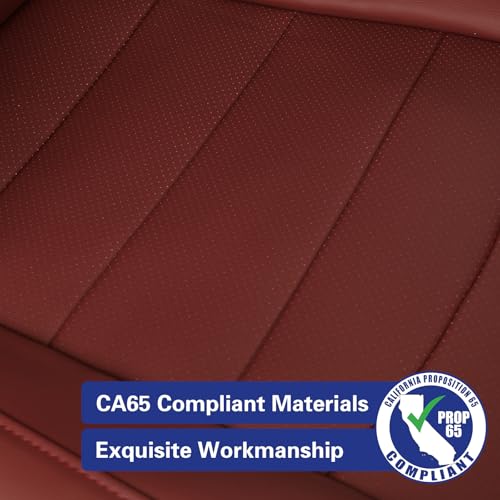 Image of EKR Rav4 Seat Covers Custom Fit for Toyota Rav4 (Hybrid) SE /XSE 2026,Car Seat Cover Full Set for SUV,Factory-Style Interior Upgrade, Easy-Wipe Protection,Faux Leather(Burgundy)
