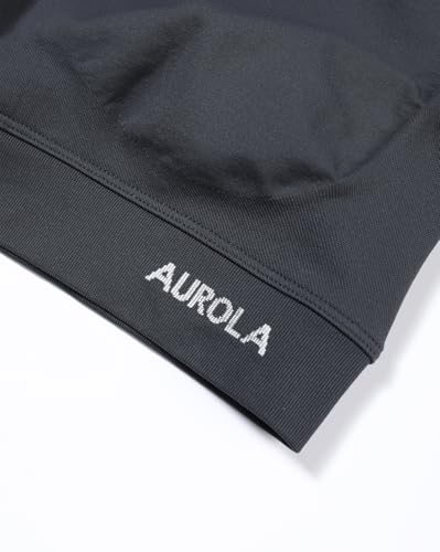 Image of AUROLA Influence Women Crop Top Short Sleeve Compression Workout T-Shirt | Raglan Short Sleeve Crop Top, High-Stretch Seamless Knit, Stay-Put Ribbed Underband, Soft Breathable Comfort
