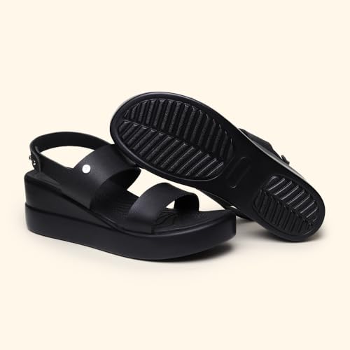 Image of YOHO Bliss Platform Heel Sandals for Women | Orthopedic Cushioned Footbed Footwear | Comfortable Open Toe Wedges | 006