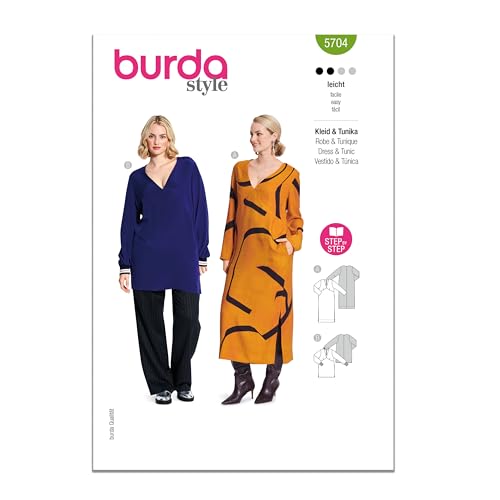 Burda Schnittmuster X05704Burda Burda Stil Muster 5704 Damenkleid und Tunika 20-34 (46-60)
