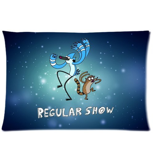 DiyCaseStore Popular cartoon regular show Mordecai and Rigby Zippered Pillow Cases 20x30 (Twin sides)