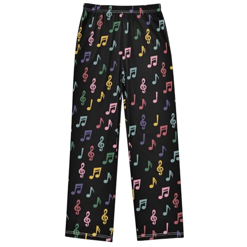 Boy's Pants Music Note Background Jogger Pants Elastic Waist Long Bottoms Trousers with Pockets 6-14 Years