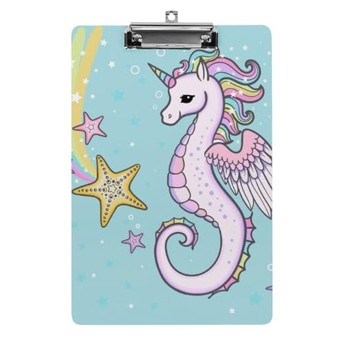 Planchette à pince A4 Hippocampe Licorne pour écrire debout au bureau