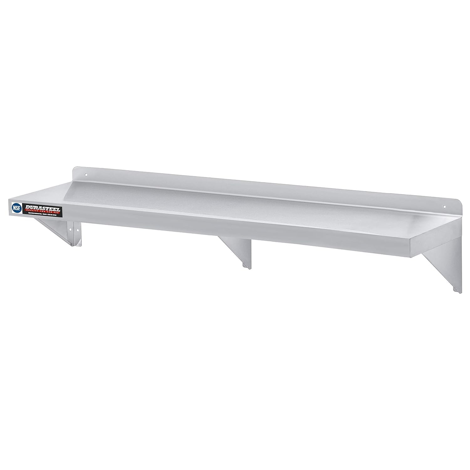 DuraSteel Stainless Steel Shelf - 72 Inch Wide x 14 Deep Commercial NSF Mounted Metal Wall Shelf Pantry Organizer Garage Storage Shelves - Rack Shelving Restaurant Kitchen Units Laundry Utility Room