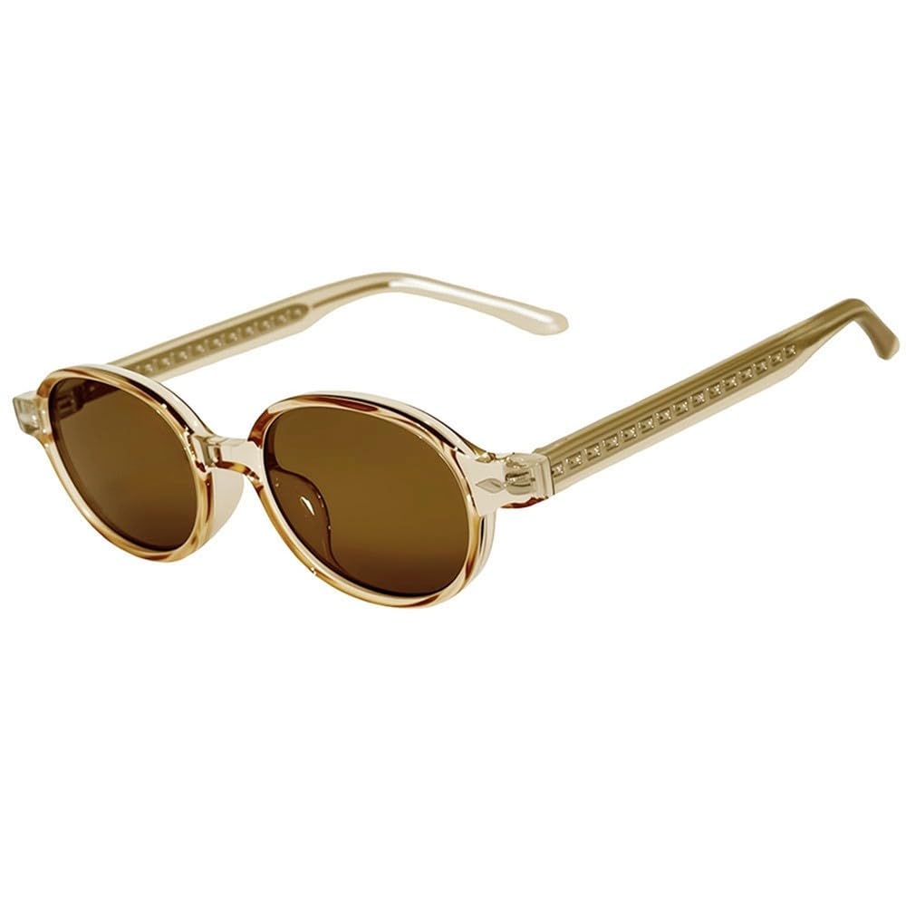 Gafas de sol vintage para hombre con protección UV400, forma ovalada, ultraligeras, ideales para vacaciones.