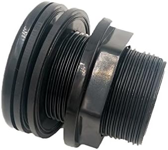 1" Bulkhead ABS Threaded x Threaded NPT Standard 2-Pair (4-Pack) NBR Rubber Gasket