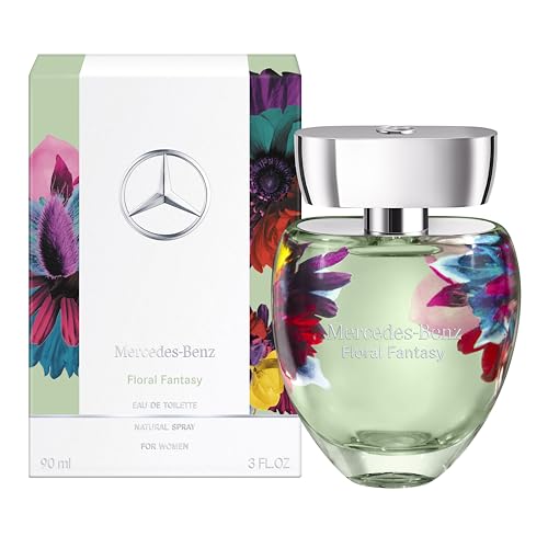 Mercedes Benz Floral Fantasy Eau de Toilette Perfume Spray for Women - Feminine and Bold Floral Fruity Fragrance with Fresh Scent of Orange, Carrot Seed & Neroli - 3 Fl Oz EDT