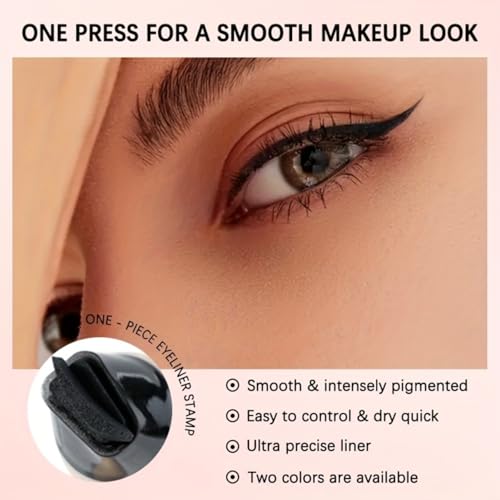 Image of Dual Tip Eyeliner Stamp Pen - Waterproof, Quick-Dry, Long-Lasting & Smudge-Proof for Beginners, Natural l Look with Black Eye Liner, Easy to Use for Everyday & Special Occasions