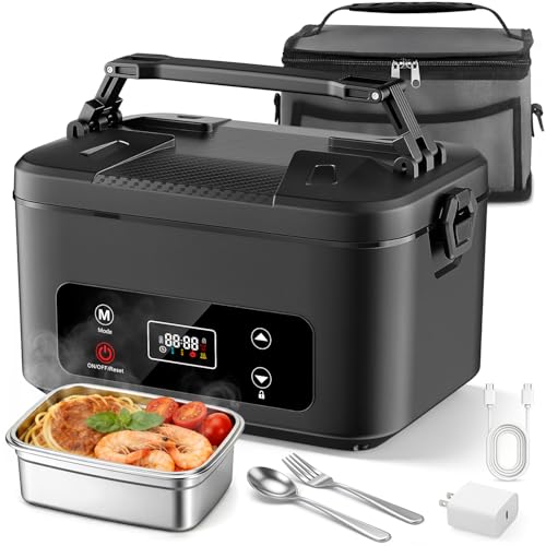Moexili Electric Lunch Box, 2026 Upgraded 1.2L Cordless Heated Lunch Box,24000mAh Battery Powered...
