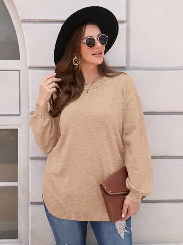 Image of BELAROI Women Plus Size Sweaters Long Sleeve Fall Pullover Sweater Tops