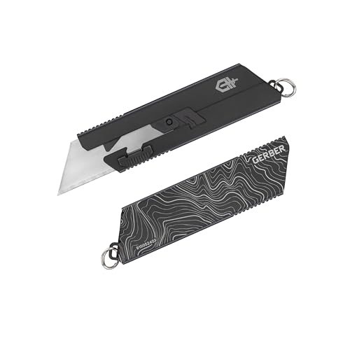 Gerber Gear EAB Mini Utility Knife, Clips to Pocket or Keychain with Replaceable Razor Blade for Everyday Carry, EDC Gear with Box Cutter Retractable, Black