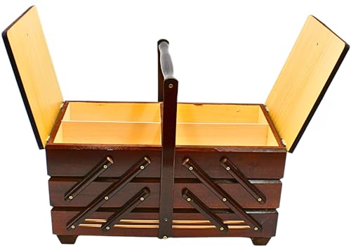 Costurero de madera contrachapada marron con estructura robusta de 7 niveles 5