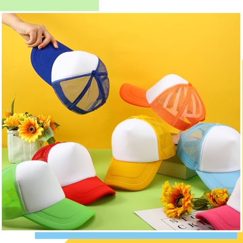 Image of 40 Pack Sublimation Blank Trucker Hat Bulk Wholesale Mesh Baseball Cap for Women Men DIY Hat Bar Party