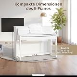 Classic Cantabile UP-1 WM Upright pianino elektryczne, białe, matowe, 7 1/4 oktawy