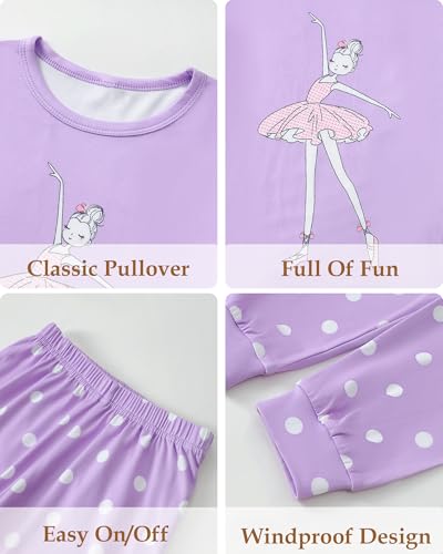 Mikrdoo Girls Pajamas Kids 2 Piece Pjs Set Soft Cozy Long Sleeve Top and Pants Stretchy Girls' Sleepwear Size 4-14 Years3